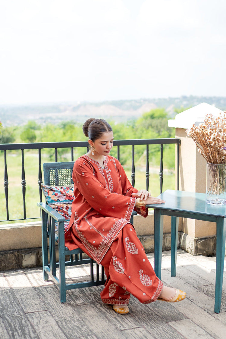 URGE-2PIECE LAWN EMBROIDERED SHIRT WITH LAWN EMBROIDERED TROUSER