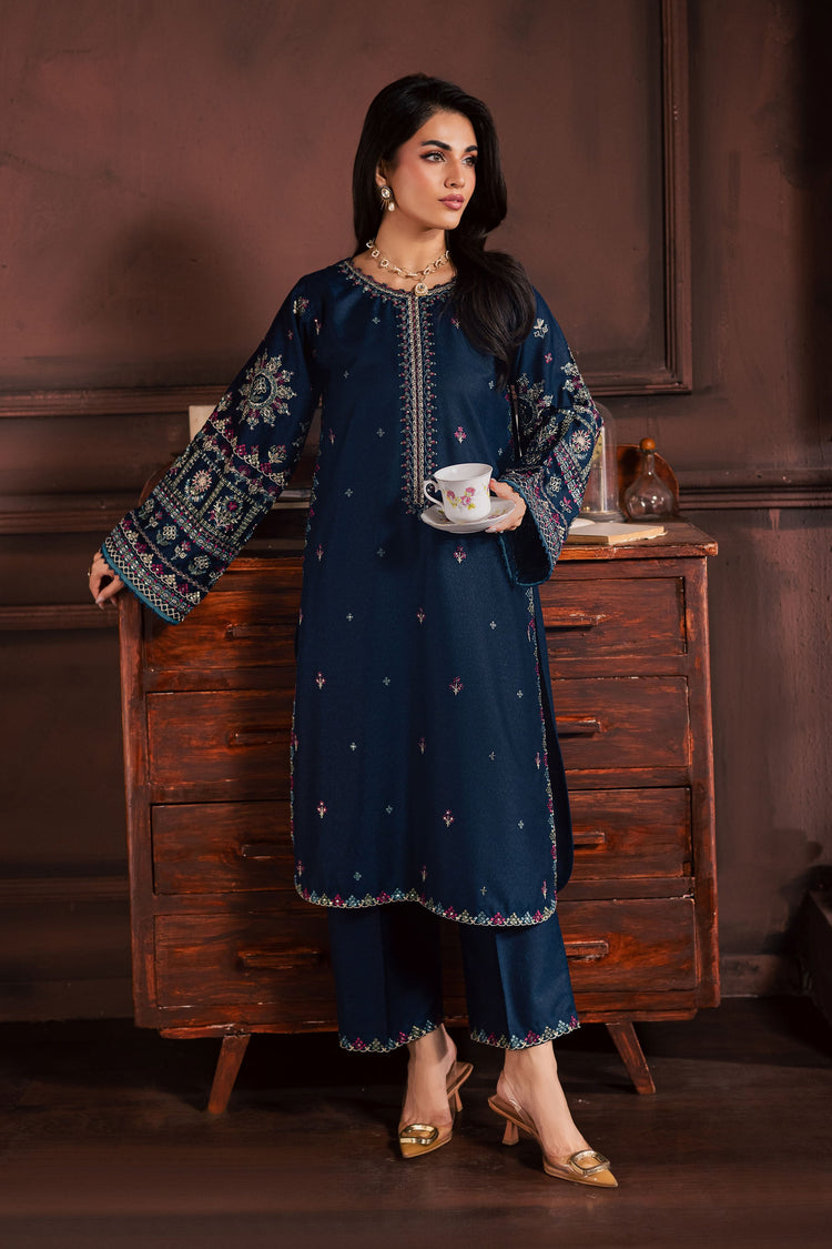 BATIK-2PIECE LAWN SEQUIN EMB SHIRT WITH LAWN EMB SLEEVES
