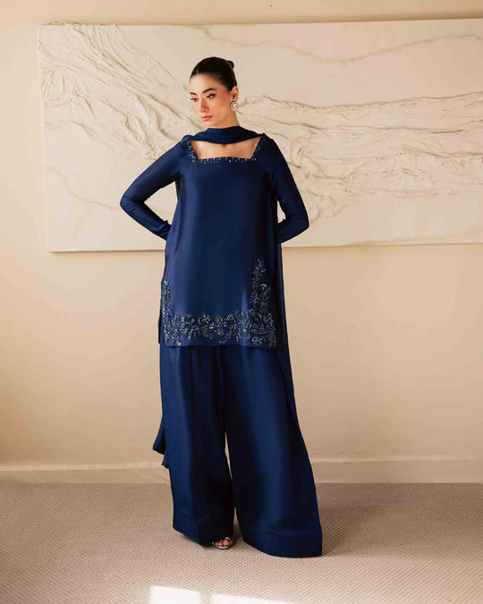 Royal Dusk - 3PC EMBROIDERED DRESS