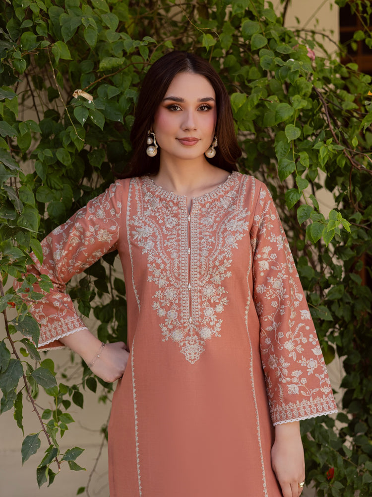 BATIK-2PIECE LAWN SEQUIN EMB SHIRT WITH LAWN EMB SLEEVES
