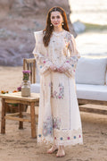QALAMQAR 3PC Chikankari Embroidered Lawn Set