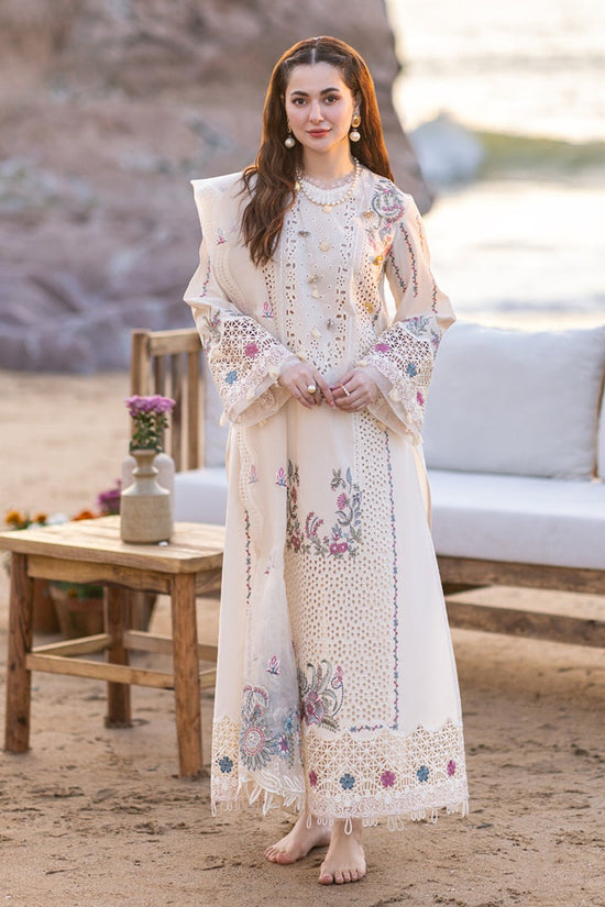 QALAMQAR 3PC Chikankari Embroidered Lawn Set