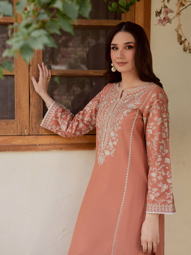 BATIK-2PIECE LAWN SEQUIN EMB SHIRT WITH LAWN EMB SLEEVES