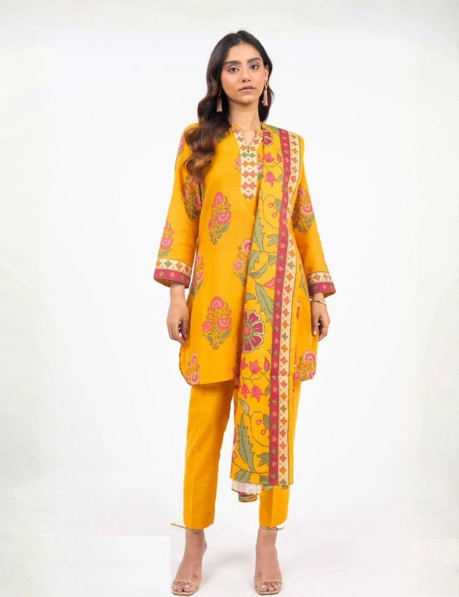 Alkaram Printed Lawn Suit 3pc