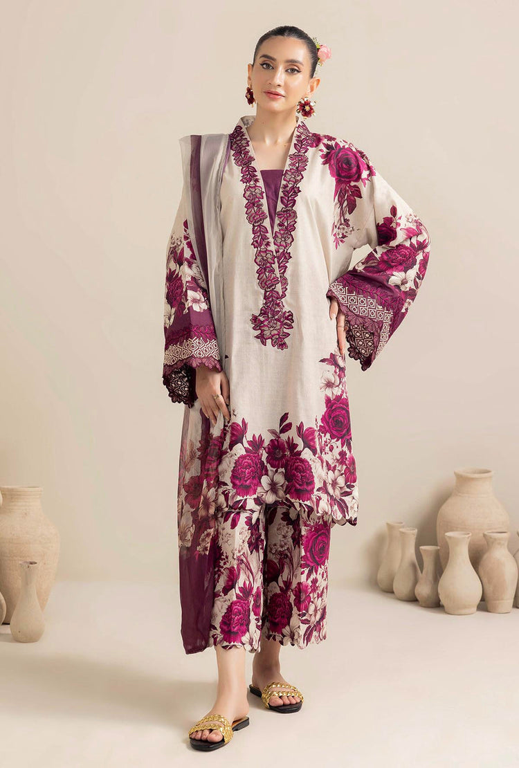 ADAN LIBAS 3PC Printed Embroidered Lawn Set