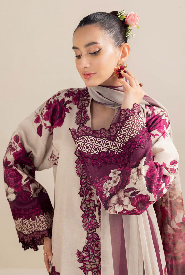 ADAN LIBAS 3PC Printed Embroidered Lawn Set