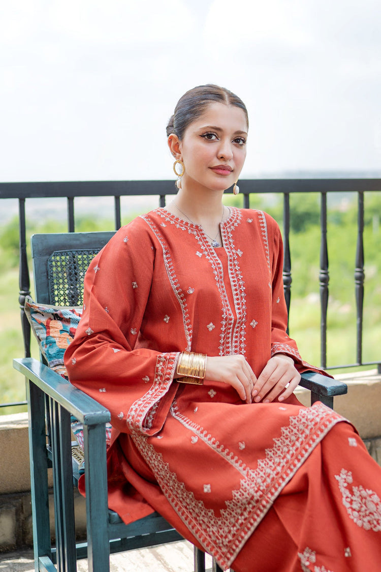 URGE-2PIECE LAWN EMBROIDERED SHIRT WITH LAWN EMBROIDERED TROUSER