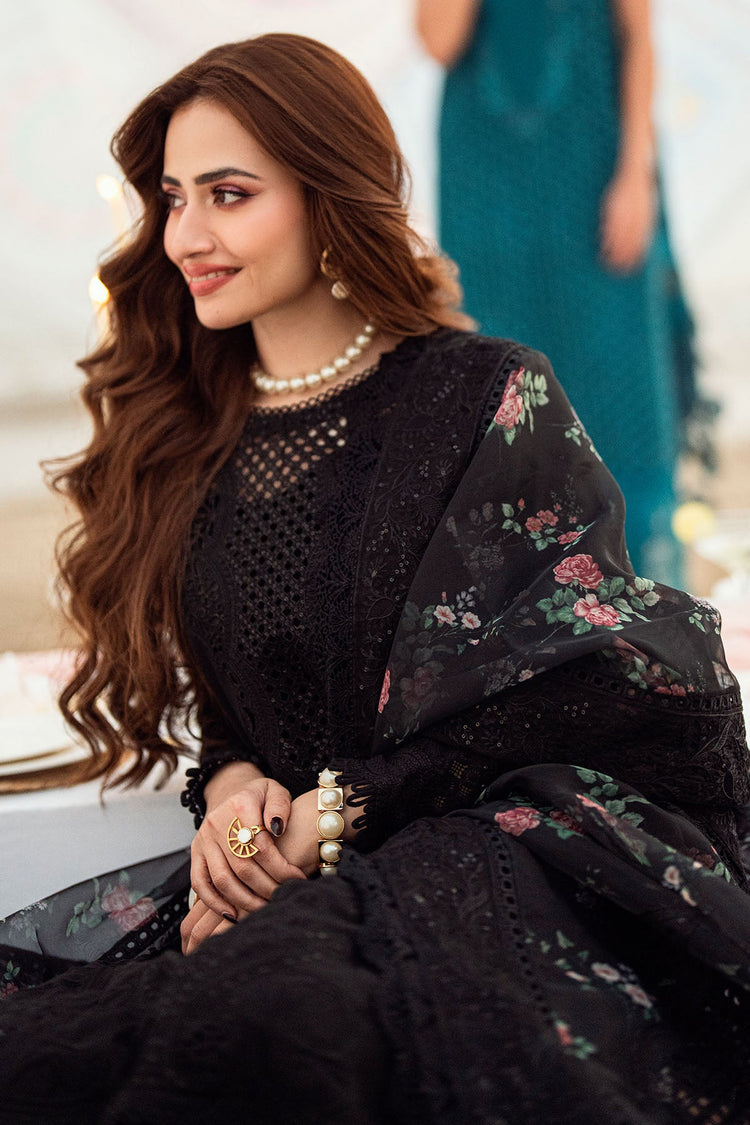 NUREH 3PC Chikankari Laser Embroidered Lawn Set