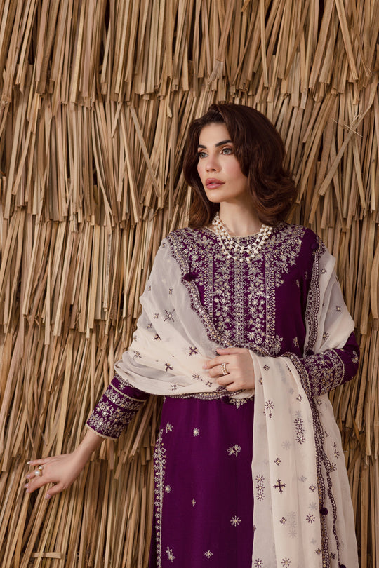 Solace 3Pc - Embroidered Dress