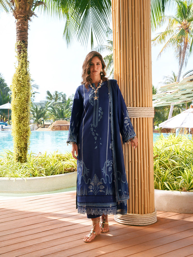 IZEL 3PC Lawn Embroidered Suit