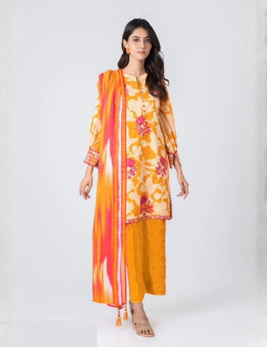Alkaram Printed Lawn Suit 3pc