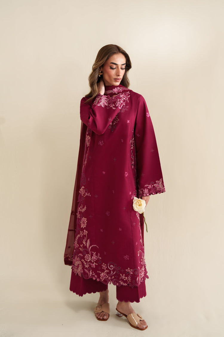 ZAIB 3PC Embroidered Lawn Set