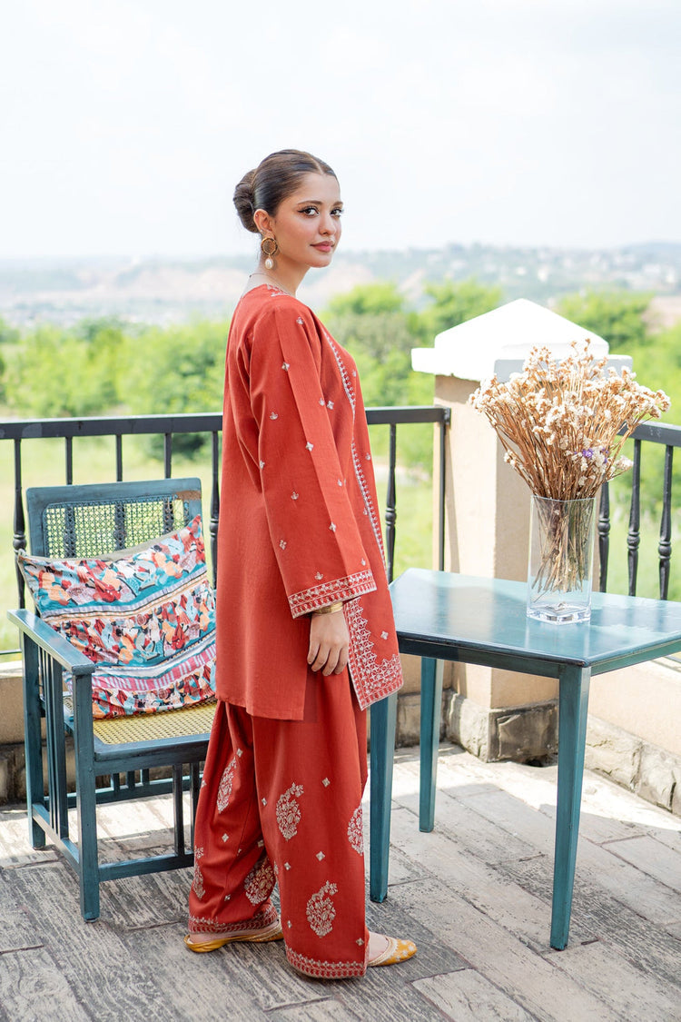 URGE-2PIECE LAWN EMBROIDERED SHIRT WITH LAWN EMBROIDERED TROUSER