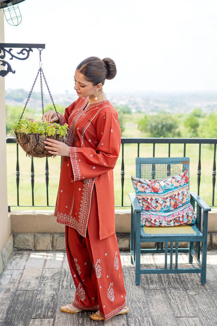 URGE-2PIECE LAWN EMBROIDERED SHIRT WITH LAWN EMBROIDERED TROUSER