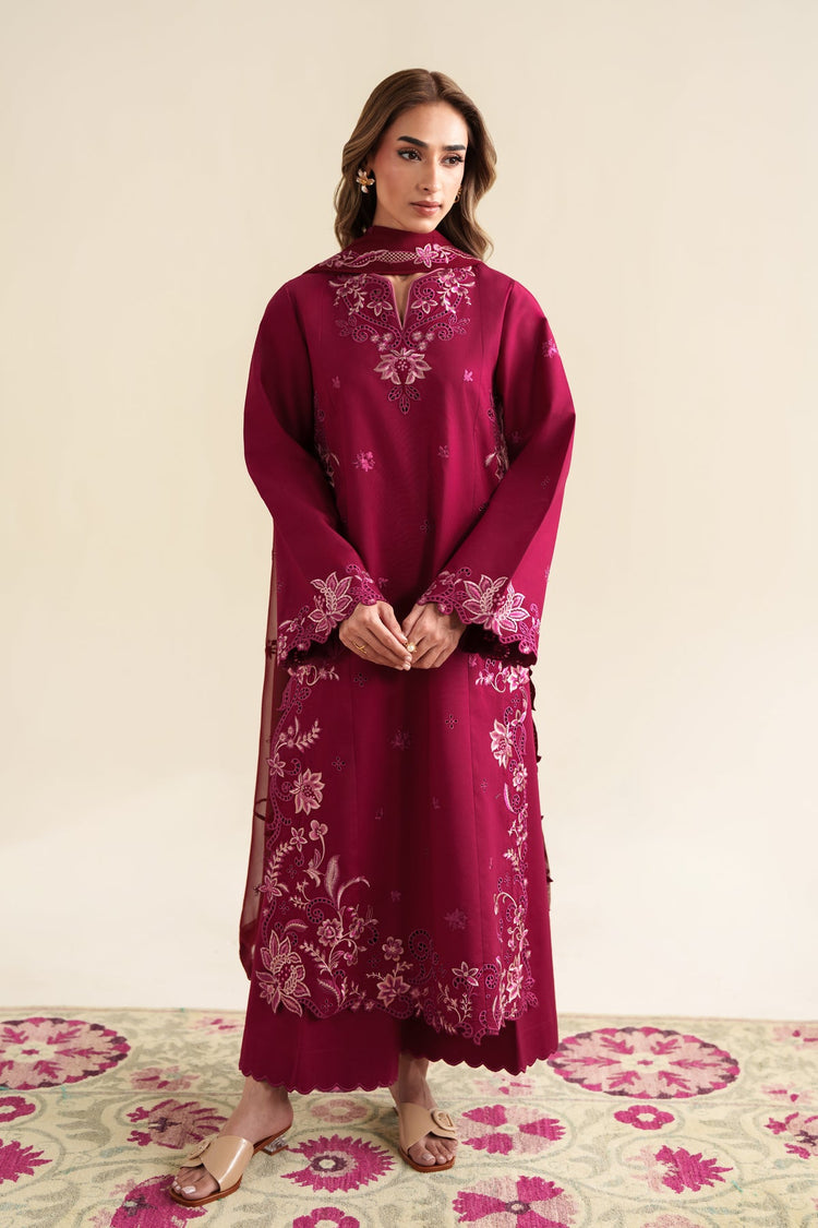 ZAIB 3PC Embroidered Lawn Set