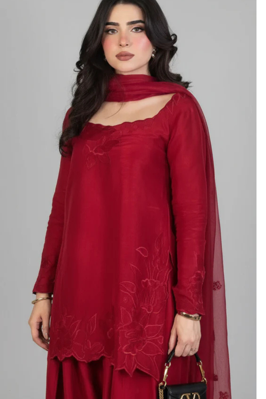 Zauq - 3pc Embroidered Dress