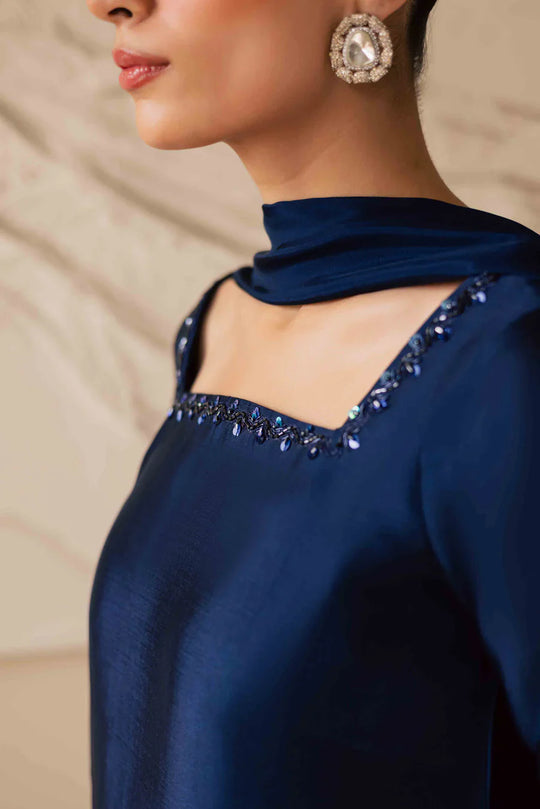 Royal Dusk - 3PC EMBROIDERED DRESS