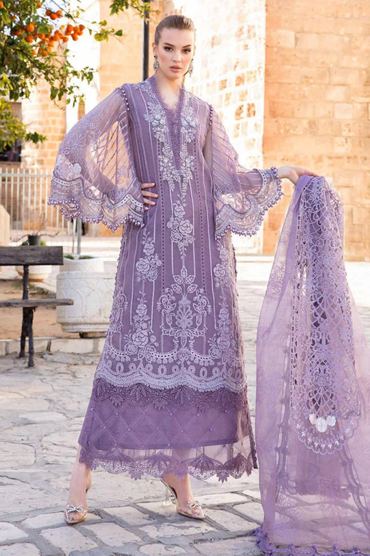 Luxury Lavender Embroidered 3PC DRESS