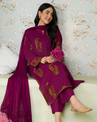 SAPPHIRE 3PC Embroidered Lawn Set